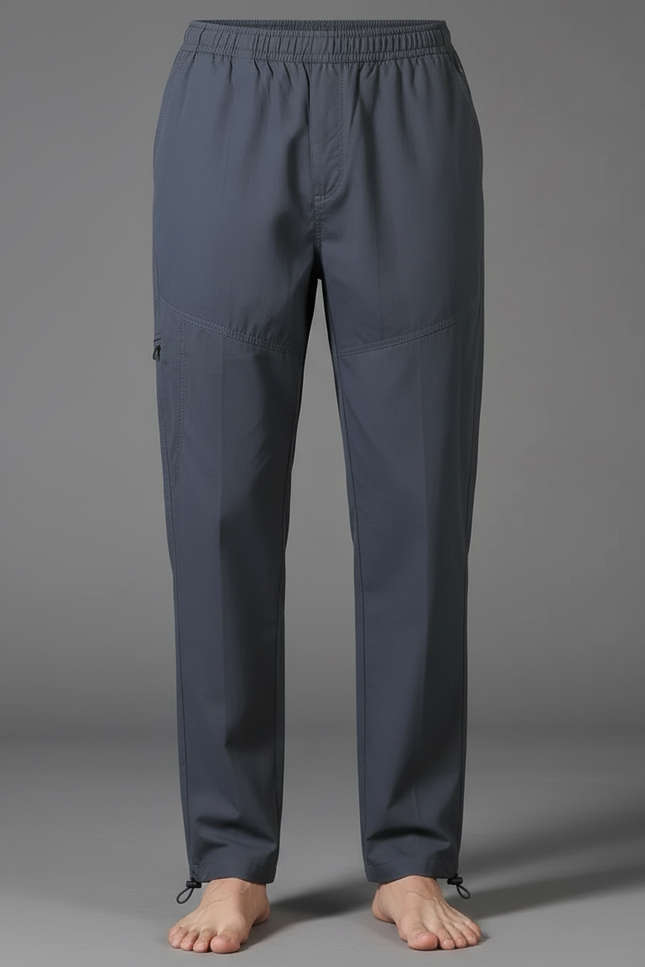Pantalon Gris Coton Droit Décontracté Homme Élastique - Polyester - vue 3