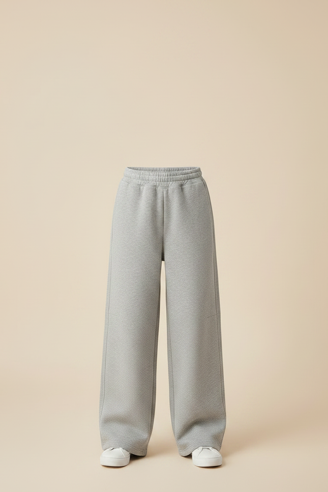 Pantalon Gris Ample Molletonné Décontracté Enfant Fille - vue 3