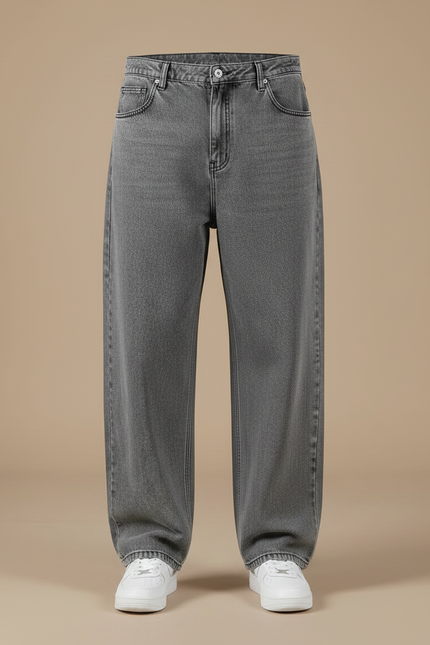 Pantalon Gris Ample Décontracté Jean Homme - vue 3