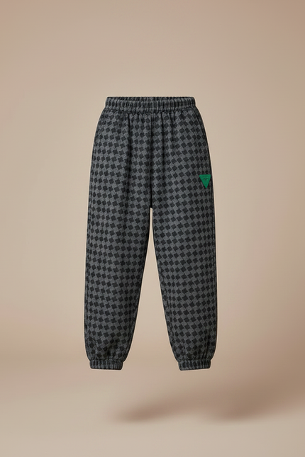 Pantalon Gris Carreaux Élastique Cheville Garçon - Molleton - vue 3
