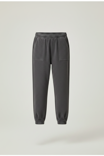 Pantalon Gris Côtelé Confortable Ample Fille - Cordé - vue 3
