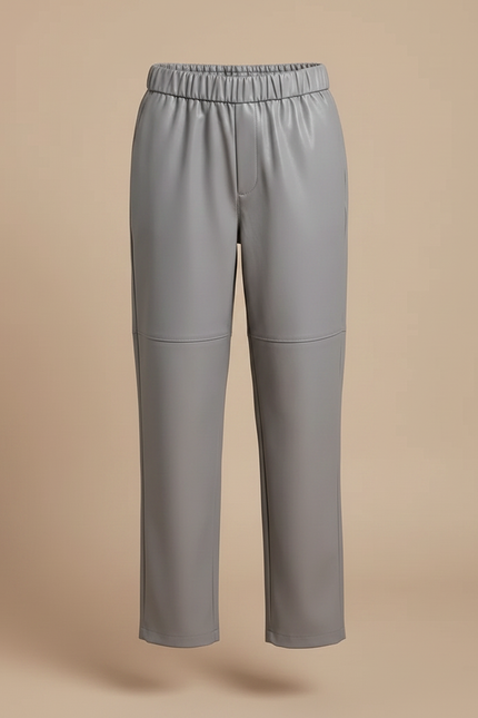Pantalon Simili Cuir Gris - vue 3