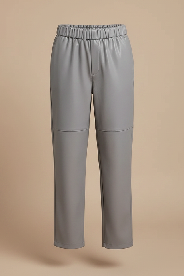 Pantalon Simili Cuir Gris - vue 3