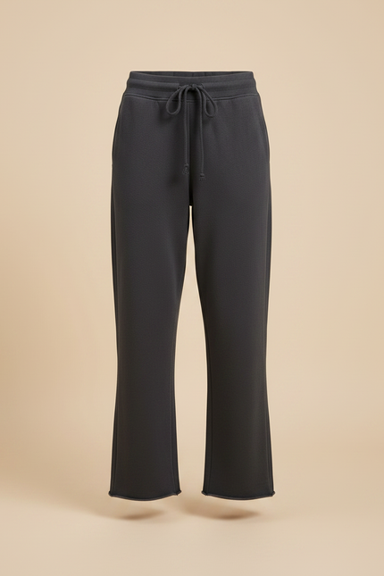 Pantalon Gris Cordon Ample Molletonné Doux Femme - vue 3