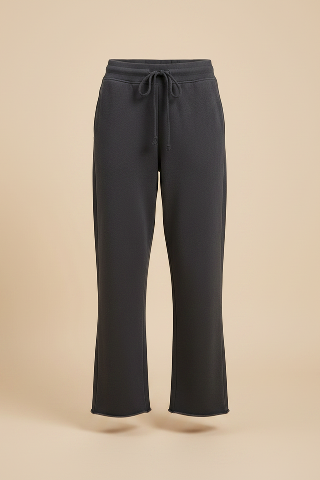 Pantalon Gris Cordon Ample Molletonné Doux Femme - vue 3