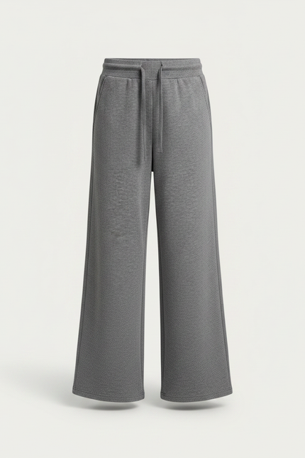 Pantalon Gris Ample Décontracté Confortable Cordon Enfant - Molleton - vue 3