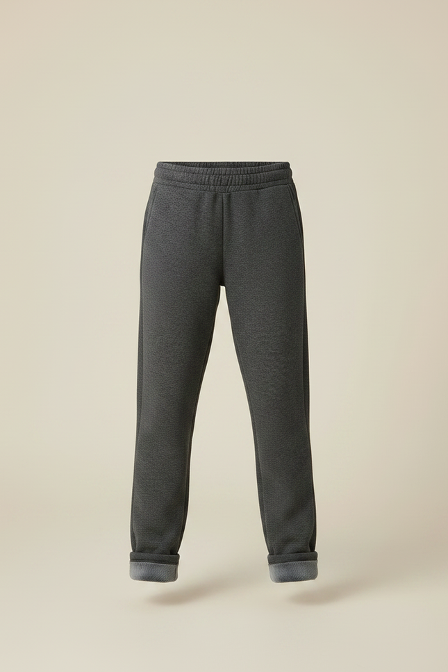 Pantalon Gris Enfant Molletonné Chaud Confortable - vue 3