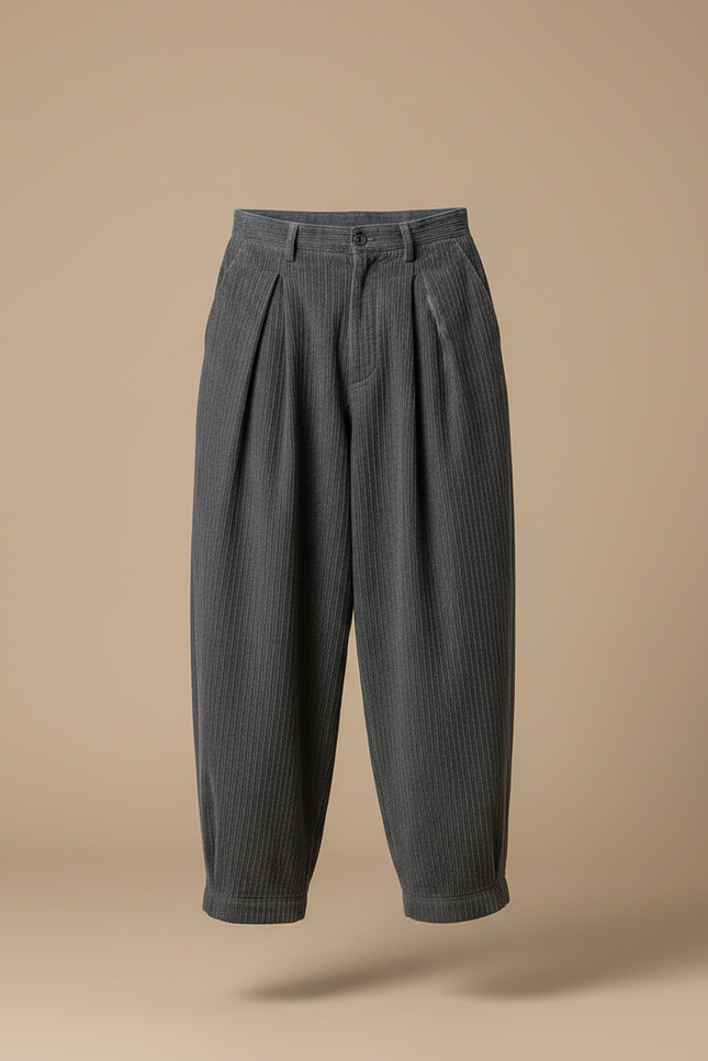 Pantalon Gris Ample Décontracté Côtelé Homme - Cordé - vue 3