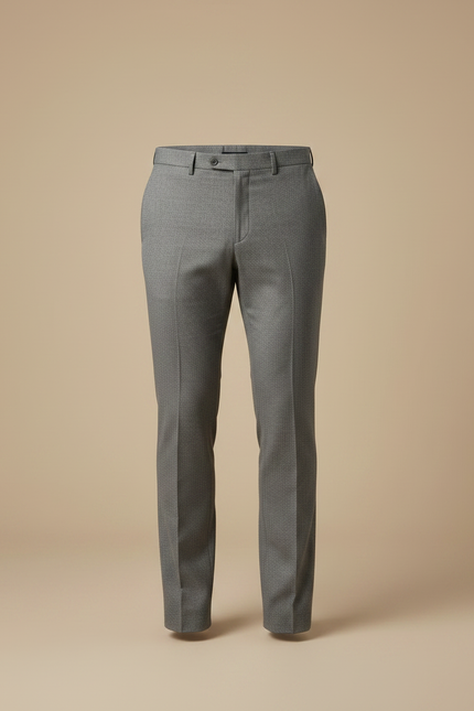 Pantalon De Costume Gris A Carreaux - Laine - vue 3