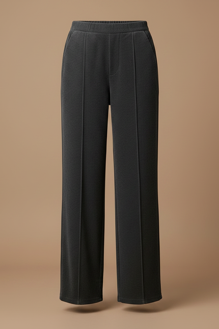 Pantalon Gris Côtelé Large Décontracté Confortable Femme - Cordé - vue 3