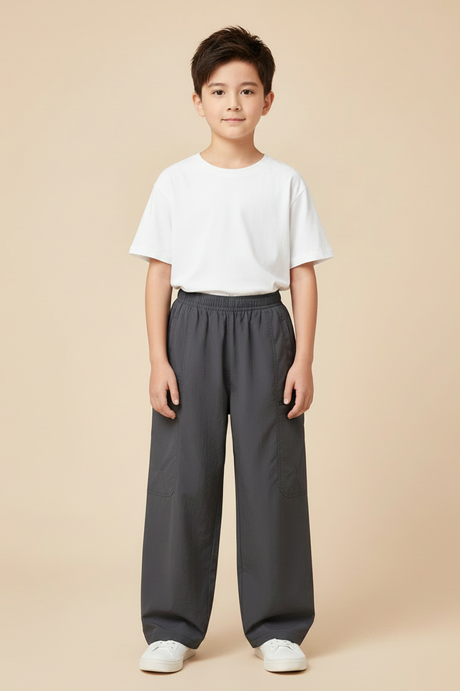 Pantalon Gris Ample Décontracté Enfant Sport Coton - Polyester - vue 3