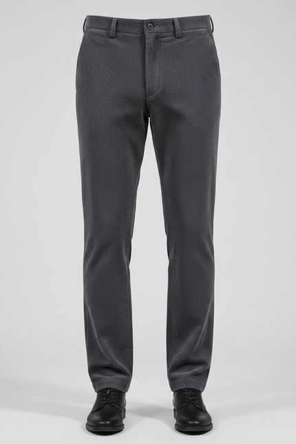 Pantalon Gris Côtelé Droit Chaud Décontracté Homme - Cordé - vue 3