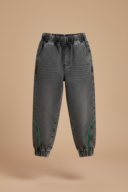 Pantalon Gris Décontracté Ample Denim Enfant - Jean - vue 3
