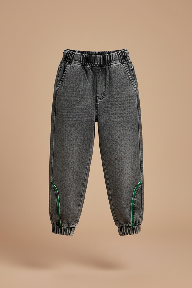 Pantalon Gris Décontracté Ample Denim Enfant - Jean - vue 3