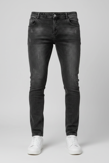 Pantalon Gris Slim Délavé Stretch Homme - Jean - vue 3