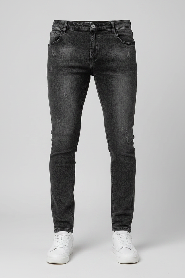 Pantalon Gris Slim Délavé Stretch Homme - Jean - vue 3