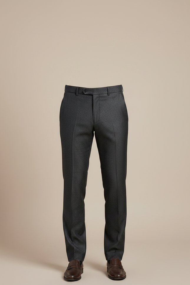 Pantalon Gris Homme Droit Élégant Discret Business - Laine - vue 3