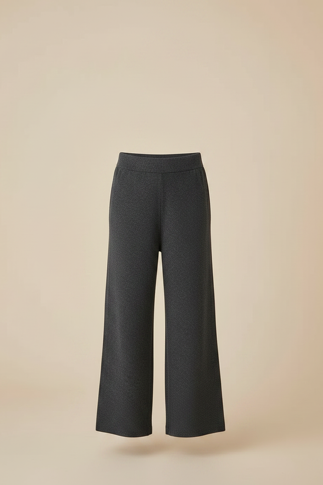 Pantalon Gris Ample Tricoté Décontracté Fille - Maille - vue 3