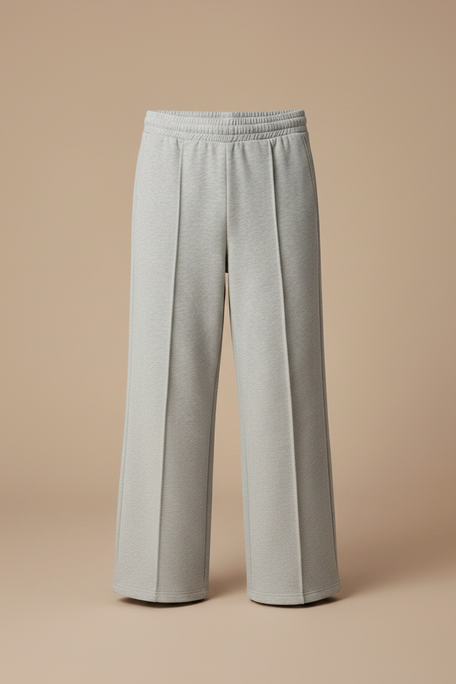 Pantalon Gris Large Ample Droit Confortable - Molleton - vue 3