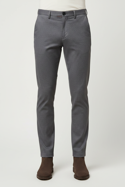 Pantalon Gris Slim Habillé Élégant Homme - Gabardine - vue 3