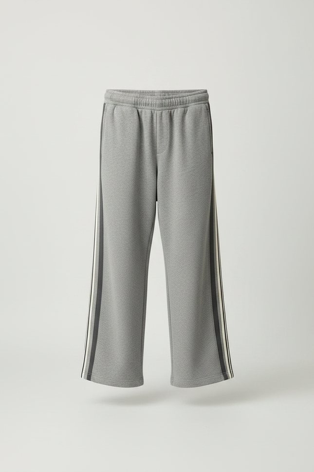 Pantalon Gris Ample Sportif Rayures Garçon - Molleton - vue 3