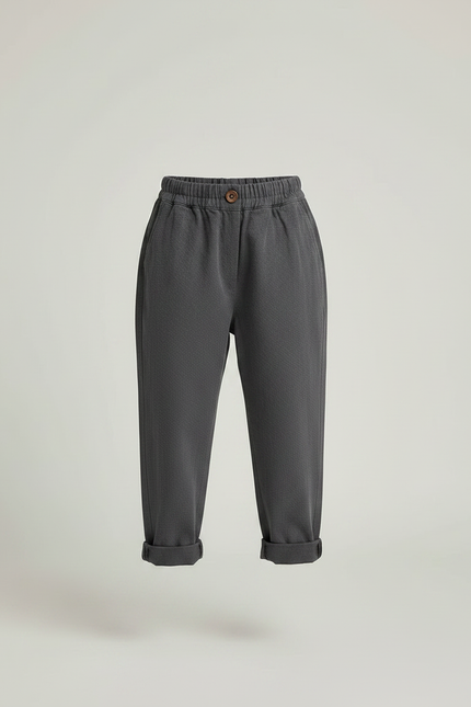 Pantalon Gris Harem Ample Décontracté Enfant Coton - Molleton - vue 3