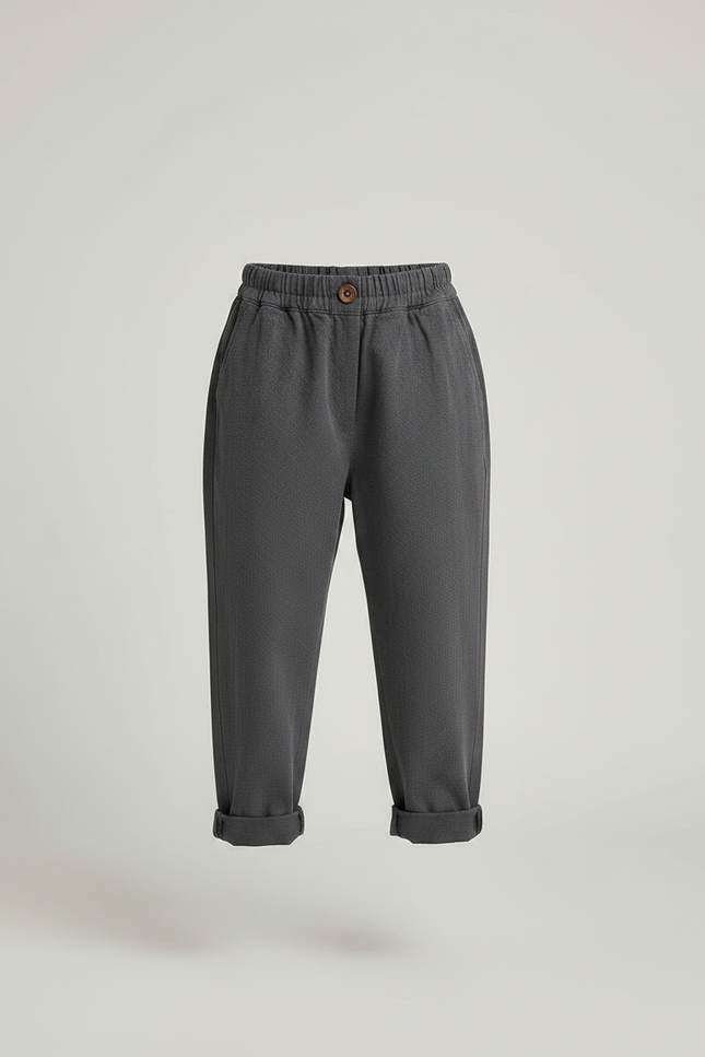 Pantalon Gris Harem Ample Décontracté Enfant Coton - Molleton - vue 3