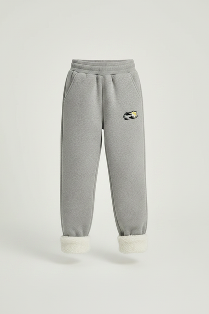 Pantalon Gris Molletonné Ample Doublé Confortable Enfant - vue 3