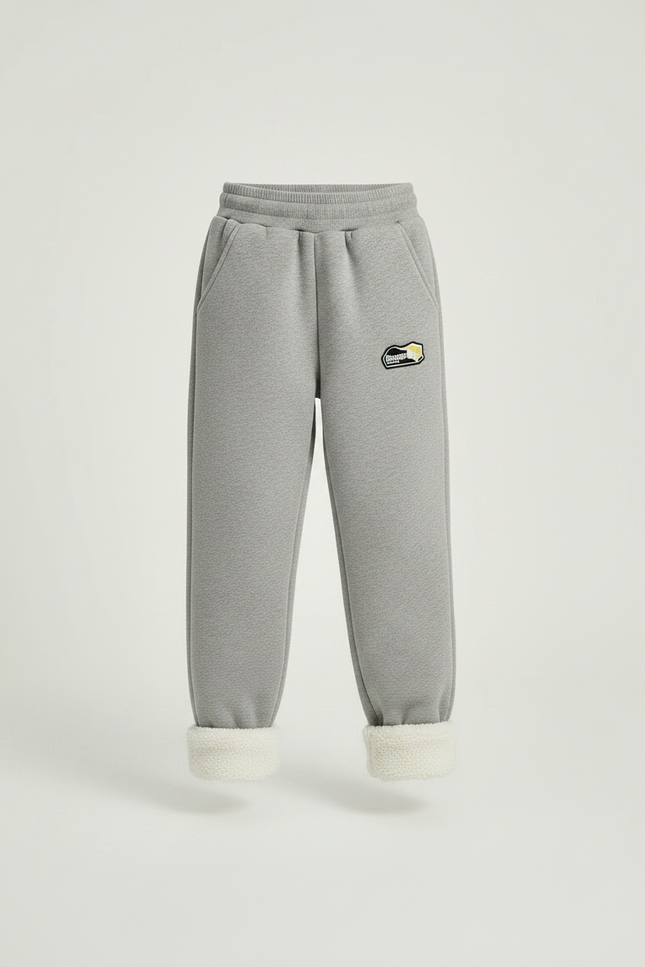 Pantalon Gris Molletonné Ample Doublé Confortable Enfant - vue 3