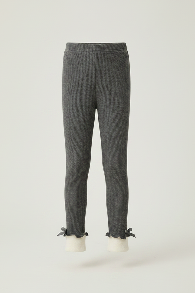 Pantalon Gris Côtelé Chaud Molletonné Enfant Hiver - Cordé - vue 3