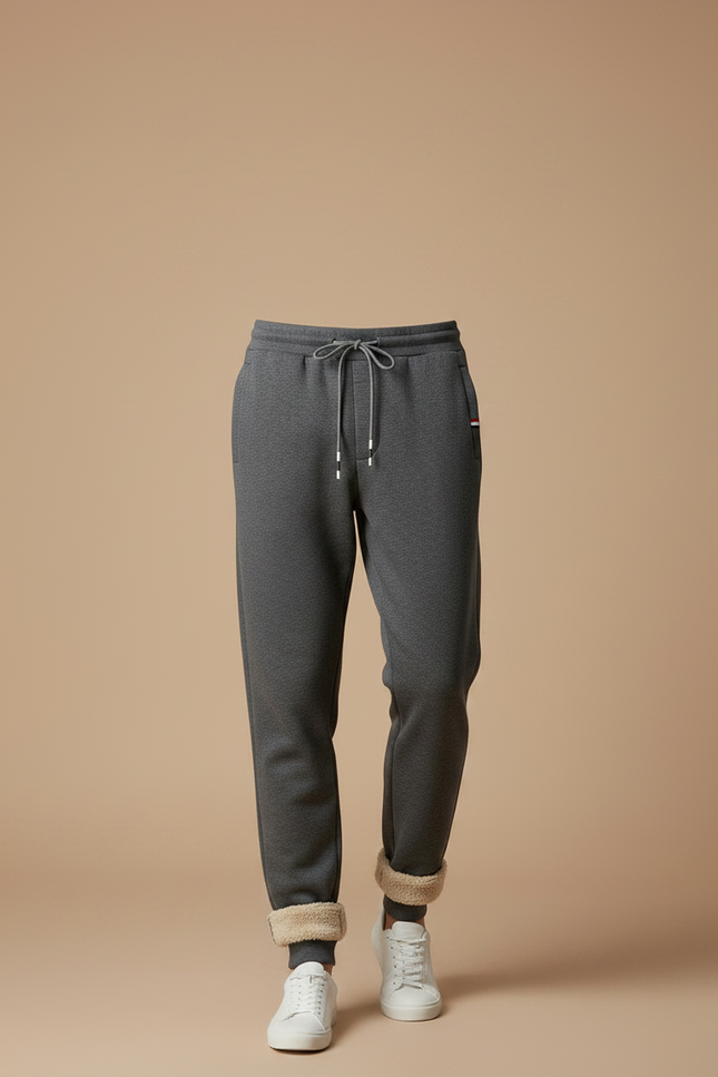 Pantalon Gris Molletonné Doublé Confortable Homme - vue 3