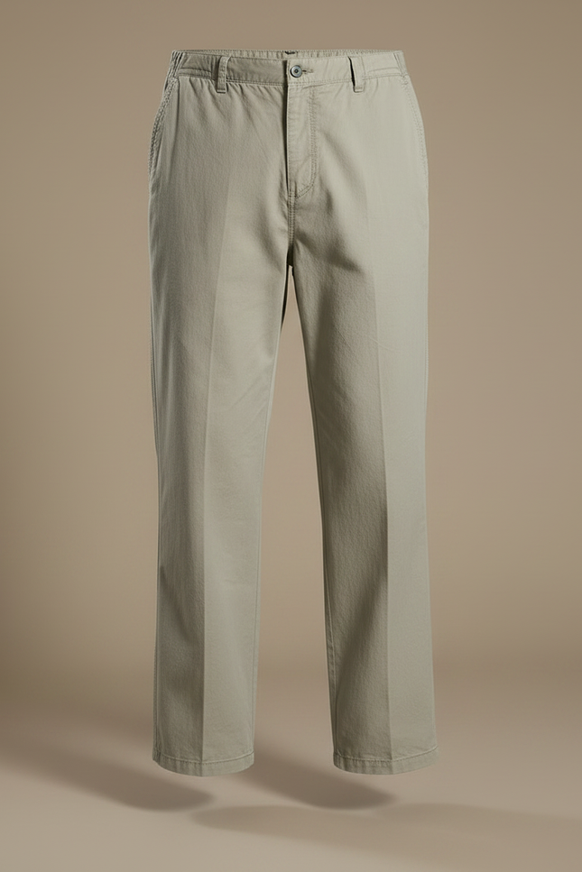 Pantalon Gris Décontracté Confortable Coton Ample Homme - Kaki - vue 3