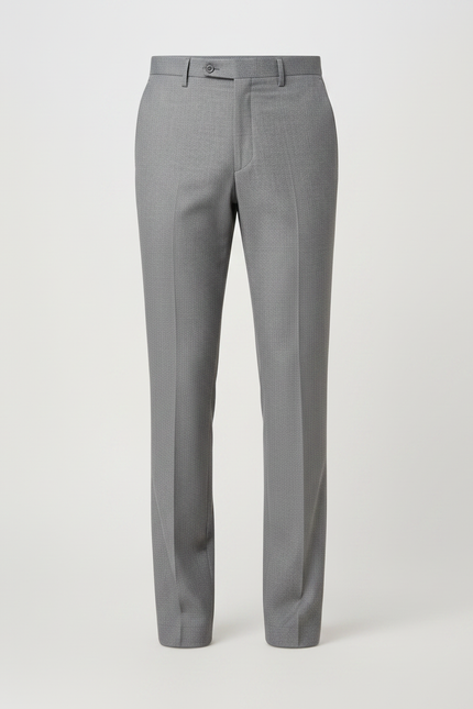 Pantalon Gris Habillé Élégant Ajusté Affaires Homme - Laine - vue 3