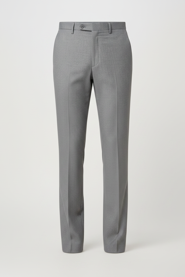 Pantalon Gris Habillé Élégant Ajusté Affaires Homme - Laine - vue 3