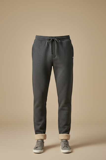 Pantalon Gris Molletonné Homme Décontracté Doux - vue 3