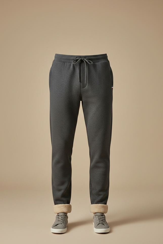 Pantalon Gris Molletonné Homme Décontracté Doux - vue 3