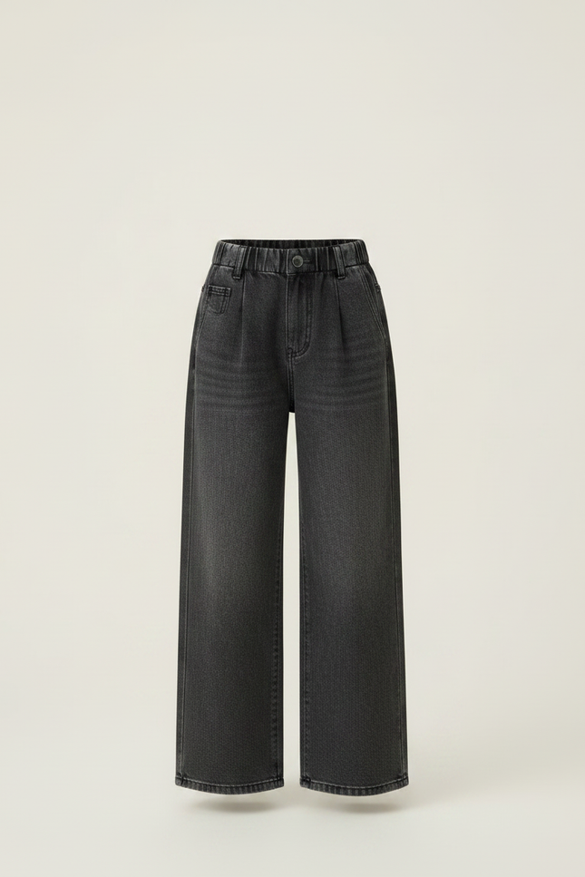 Pantalon Gris Jean Ample Fille Fashion - vue 3
