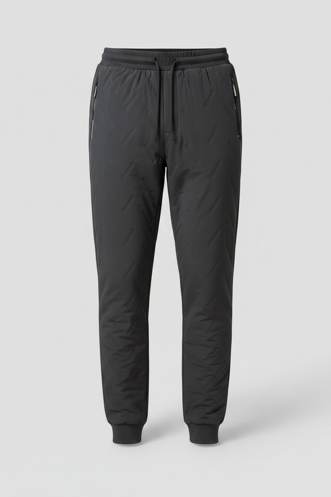 Pantalon Gris Matelassé Jogging Chaud Homme - Polyester - vue 3