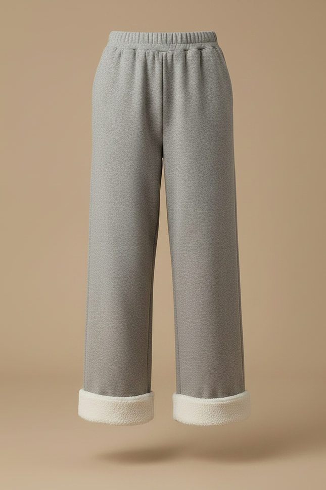 Pantalon Gris Doublé Molleton Ample Décontracté Chaud - vue 3