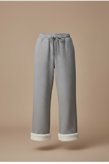 Pantalon Gris Ample Polaire Chaud Femme - Molleton - vue 3