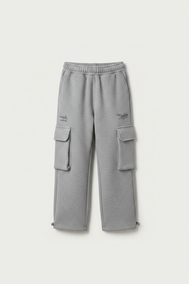 Pantalon Gris Cargo Ample Molletonné Décontracté Garçon - vue 3