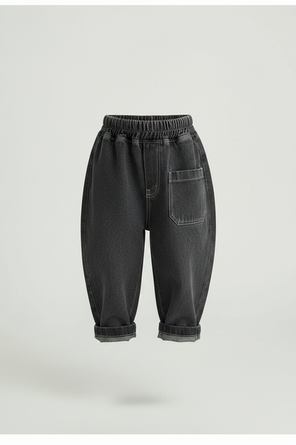 Pantalon Gris Ample Décontracté Denim Enfant - Jean - vue 3