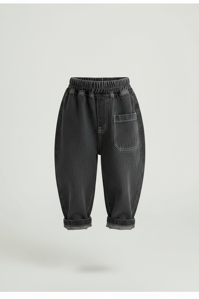 Pantalon Gris Ample Décontracté Denim Enfant - Jean - vue 3