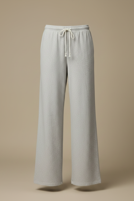 Pantalon Gris Ample Décontracté Coton Sport Femme - Molleton - vue 3
