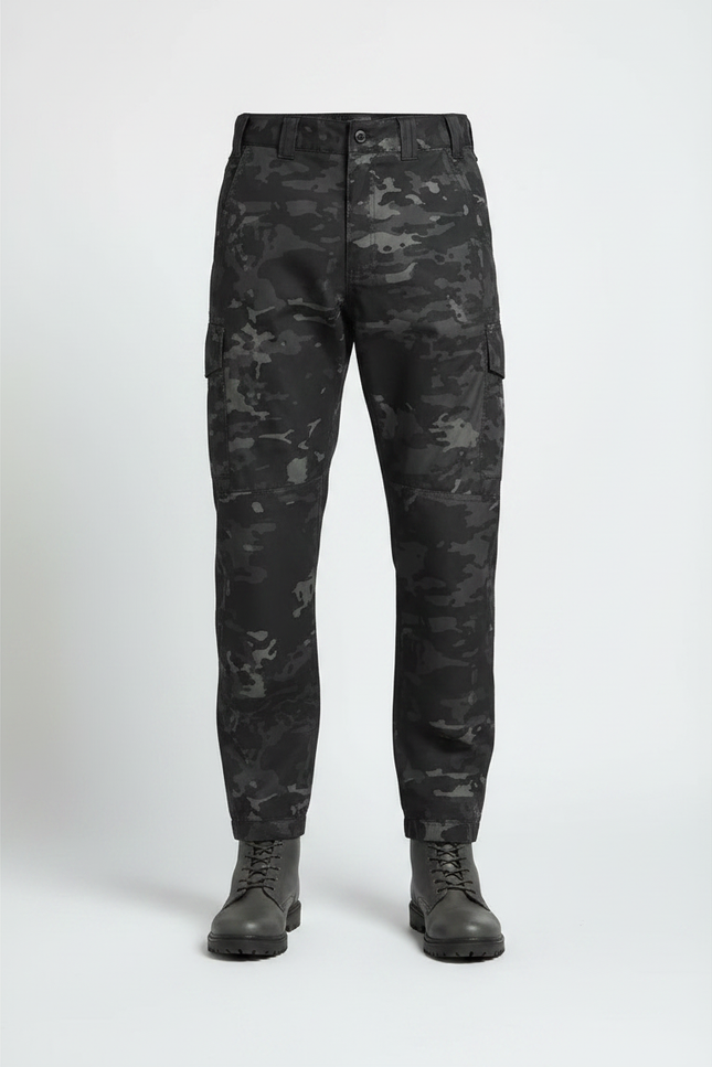 Pantalon Gris Camouflage Tactique Multi-Poches Homme - Toile - vue 3