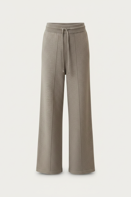 Pantalon Gris Tricoté Ample Cordon Fille Mode - Maille - vue 3