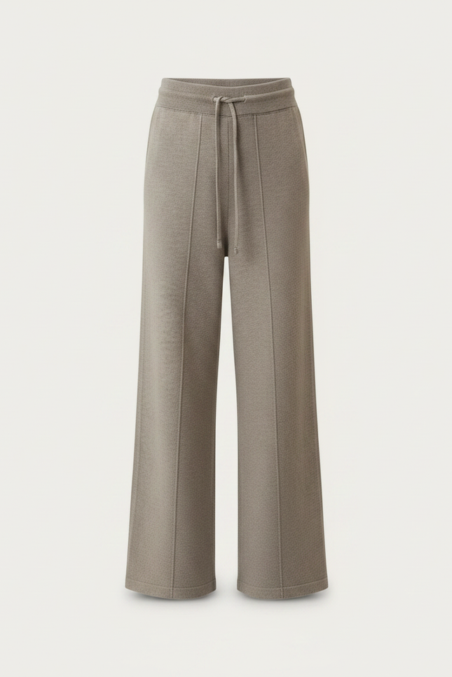 Pantalon Gris Tricoté Ample Cordon Fille Mode - Maille - vue 3