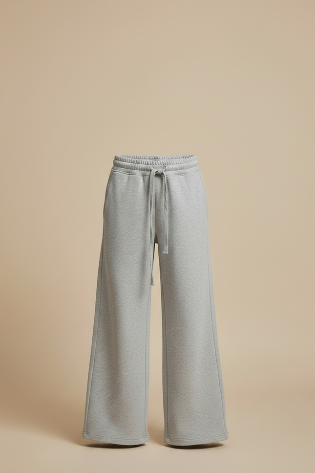 Pantalon Gris Molletonné Ample Décontracté Cordon Enfant - vue 3