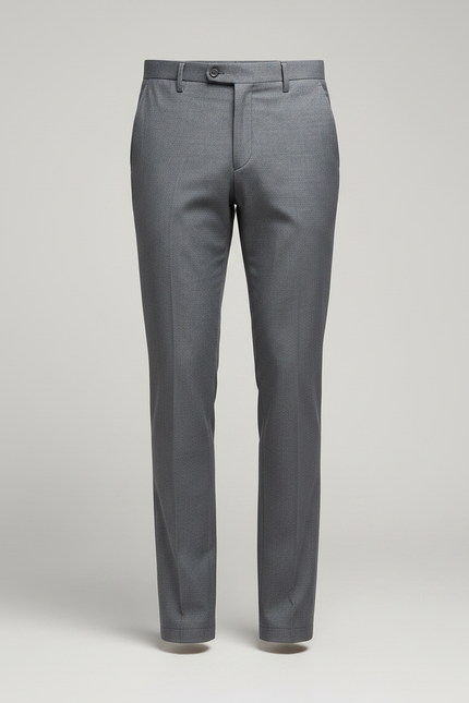 Pantalon Gris Droit Élégant Business Homme Ajusté - Gabardine - vue 3