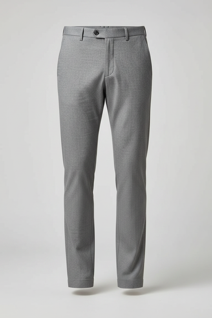 Pantalon Gris Ajusté Élégant Texturé Homme - Polyester - vue 3